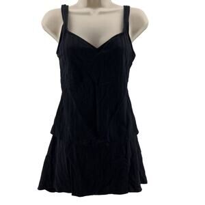Jantzen Black Textured Tankini 3 PC Set Womens Swim Separates Size 8